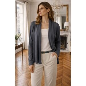 Jill Jill Womens Cardigan Gray Open Front Long Sleeve Stretch XL